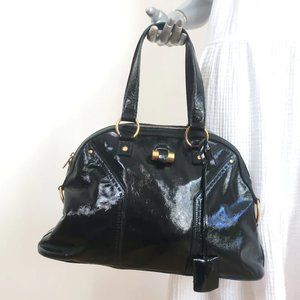 Yves Saint Laurent Black Shoulder Bag with Gold Hardware